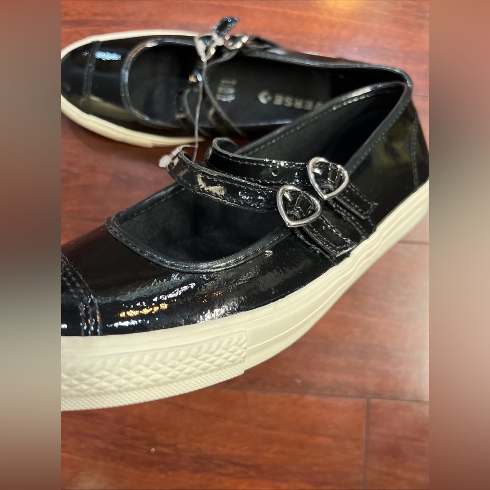 Womens 8.5 Converse Dainty Mary Jane Slip Black Patent Leather Valentines Day #1 - Picture 10 of 16